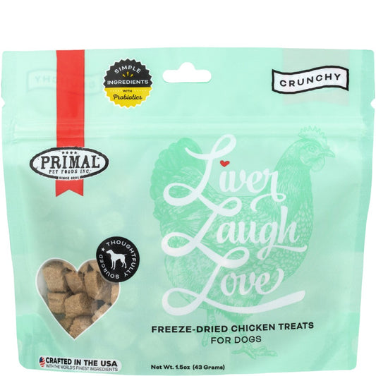 Primal Liver, Laugh, Love Simply Chicken Freeze-Dried Dog Treats, 1.5-oz (Size: 1.5-oz)
