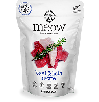 New Zealand Natural Pet Food Meow Beef & Hoki Freeze-Dried Cat Food, 50-gram (Travel size/Treat) (Size: 50-gram)