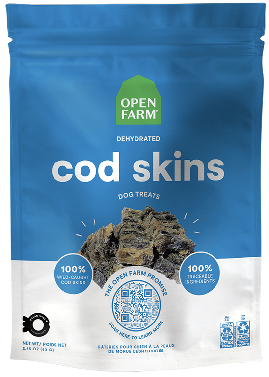 Open Farm Dehydrated Cod Skins Dog Treat, 2.25-oz (Size: 2.25-oz)