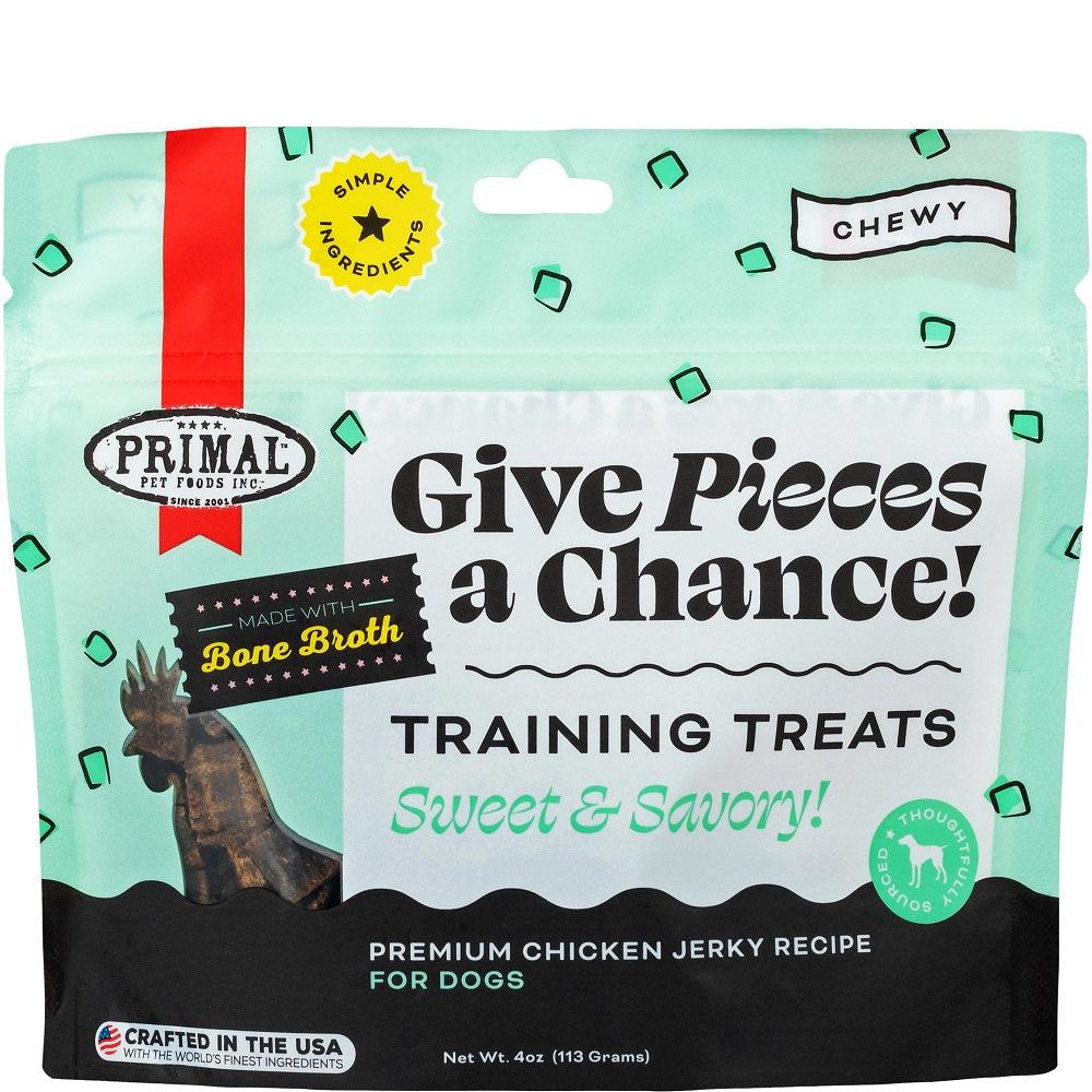 Primal Give Pieces a Chance Chicken with Broth Dog Treats, 4-oz (Size: 4-oz)