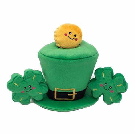 Zippy Paws St. Patrick's Burrow Leprechaun Hat Dog Toy