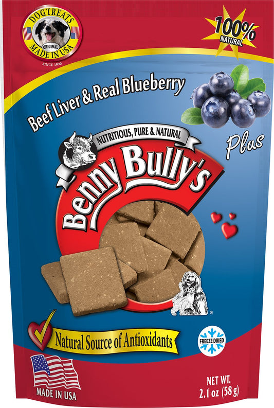 Benny Bully's Liver Plus Beef Liver & Real Blueberry Freeze-Dried Dog Treats, 2.1-oz (Size: 2.1-oz)