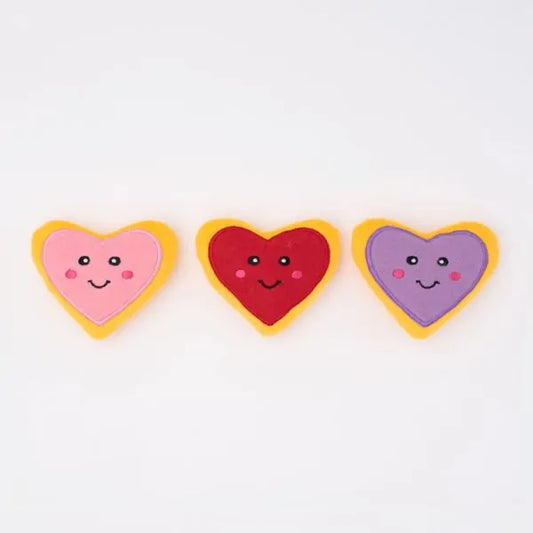 Zippy Paws - Valentine's Miniz - Heart Cookies 3pk