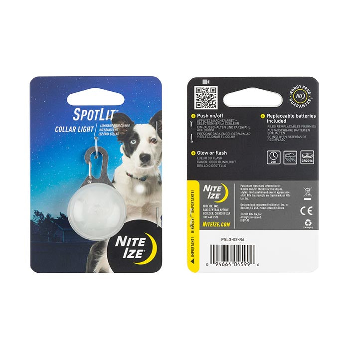 Nite Ize SpotLit Dog Collar Light, White