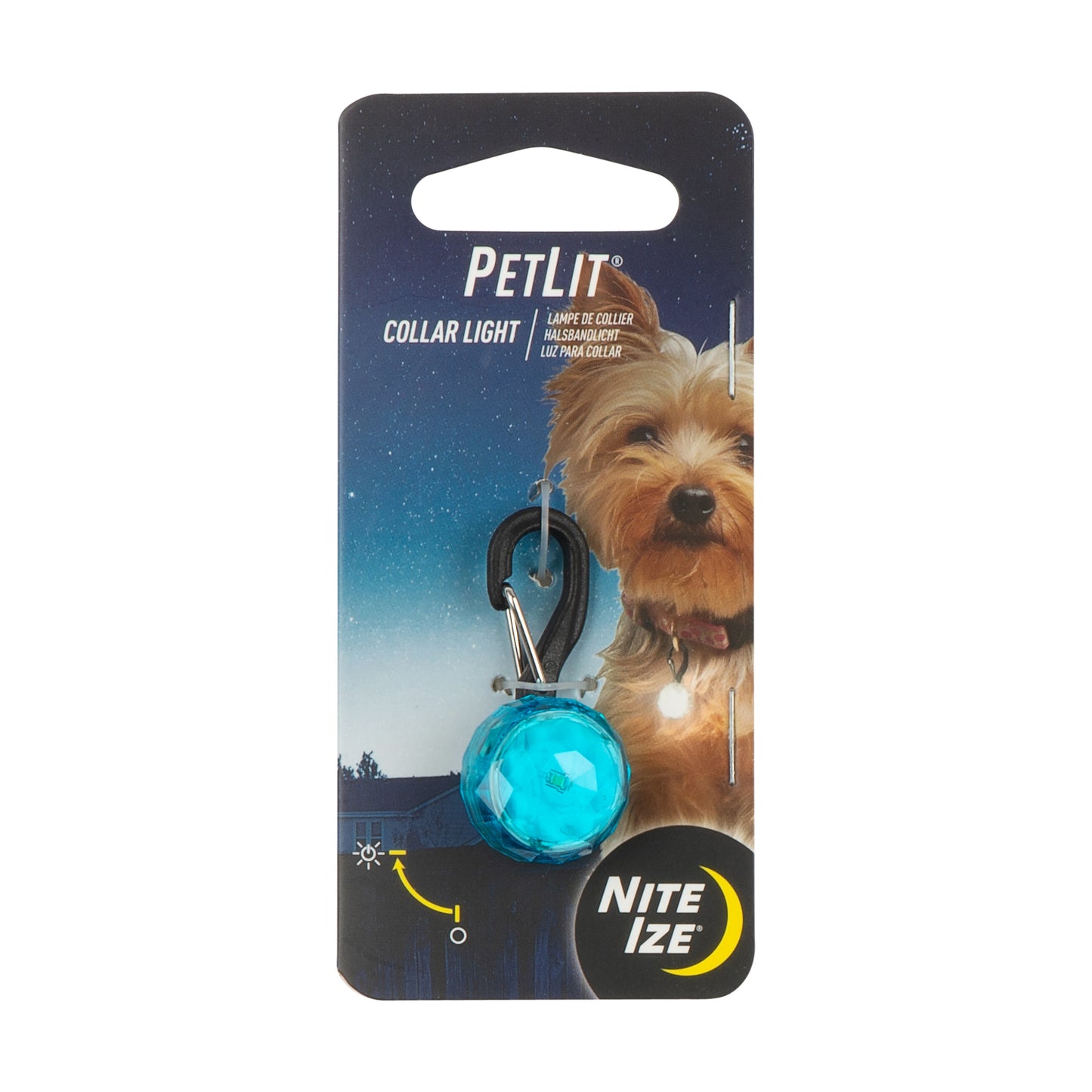 Nite Ize PetLit LED Light Dog Collar, Turquoise Jewel