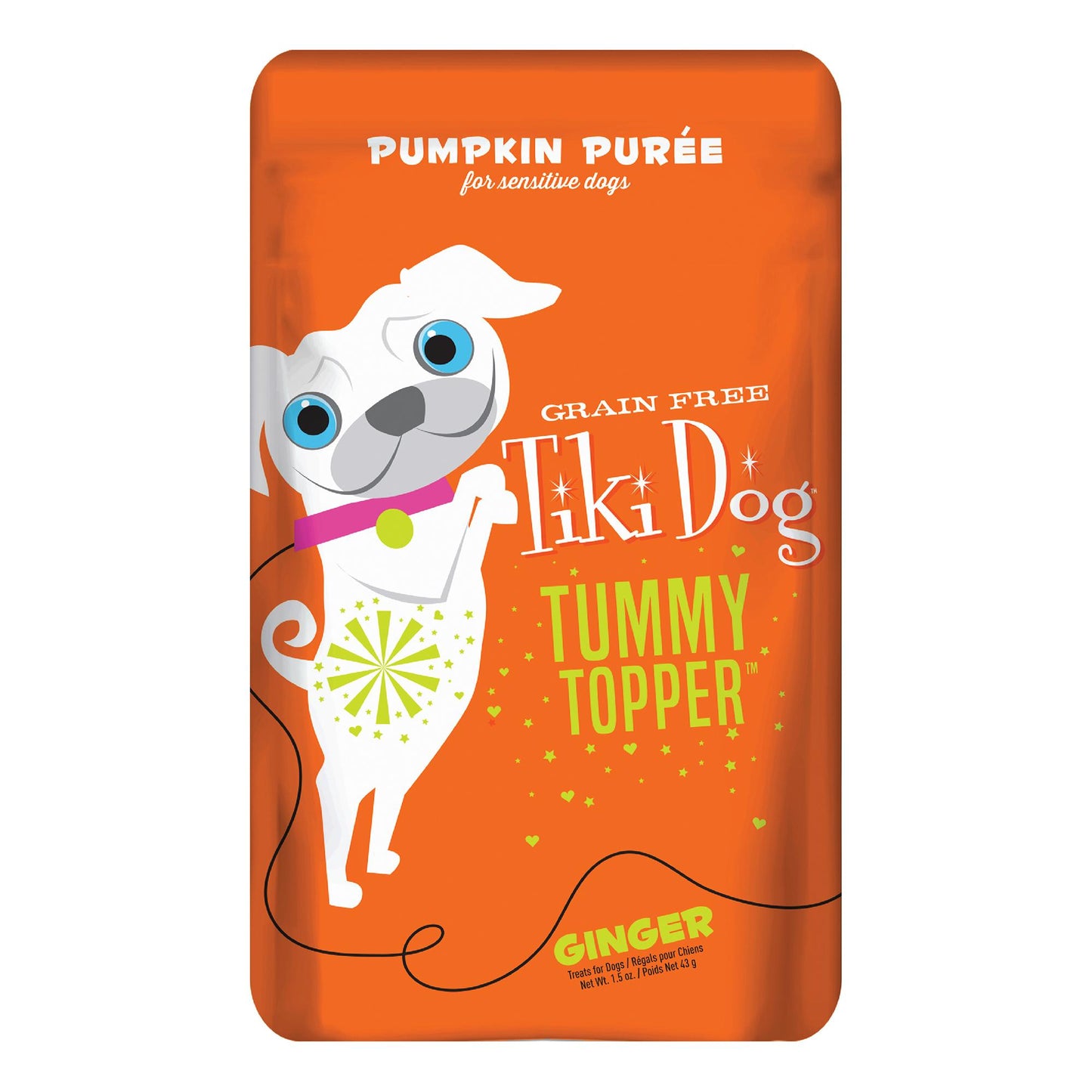 Tiki Dog Tummy Topper Pumpkin Puree & Ginger Dog Treat, 1.5-oz (Size: 1.5-oz)