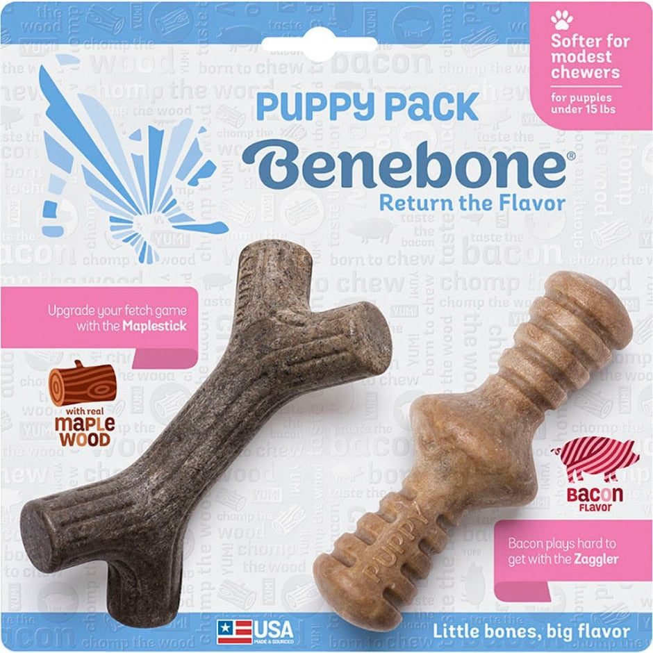 Benebone Puppy Pack Dog Chew Toys, 2-pack (Size: 2-pack)