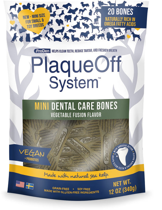 ProDen PlaqueOff System Dental Care Bones Vegetable Fusion Dental Dog Treats, 17-oz (Size: 17-oz)