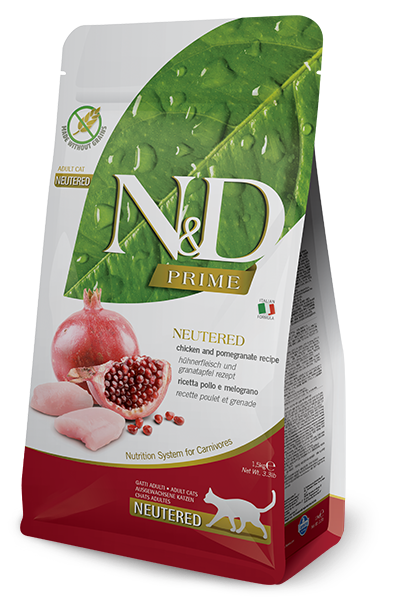 Farmina N&D Prime Chicken & Pomegranate Neutered Dry Cat Food, 3.3-lb (Size: 3.3-lb)