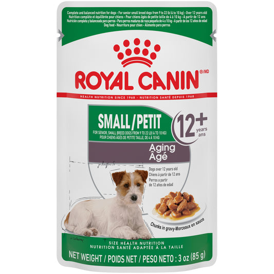 Royal Canin Size Health Nutrition Small Aging Chunks in Gravy Pouch Wet Dog Food, 85-gm (Size: 85-gm)