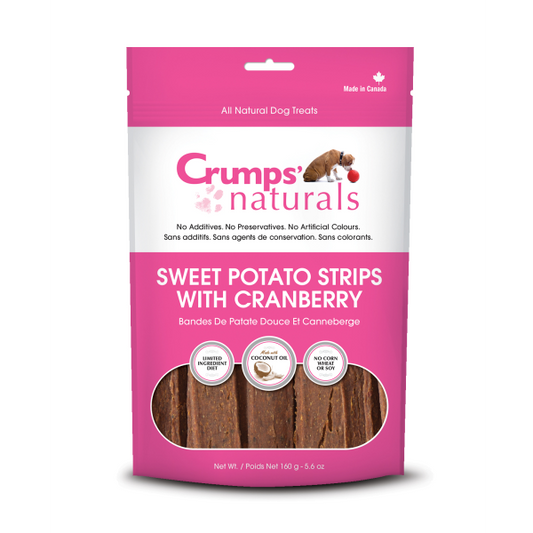 Crumps' Naturals Sweet Potato Fries with Cranberry Freeze-Dried Dog Treats, 5.6-oz (Size: 5.6-oz)