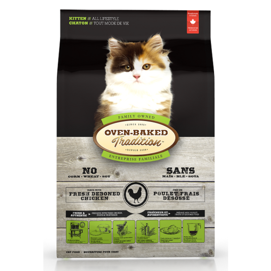Oven-Baked Tradition Fresh Chicken Formula Dry Cat Food, Kitten, All Lifestyle, 5-lb (Size: 5-lb)
