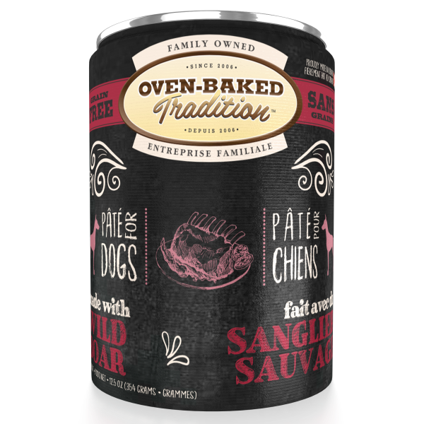 Oven-Baked Tradition Grain-Free Wild Boar Pate Canned Dog Food, Adult, 12.5-oz (Size: 12.5-oz)