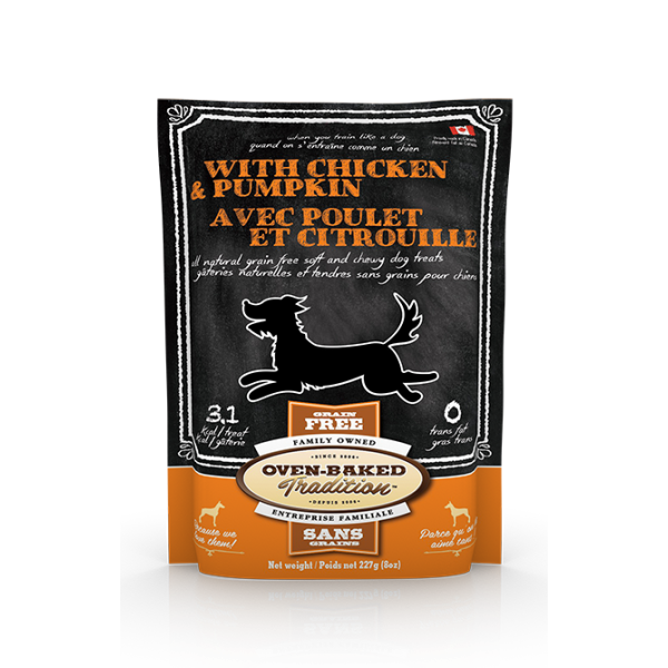 Oven-Baked Tradition Grain-Free Chicken & Pumpkin Dog Treats, 8-oz (Size: 8-oz)