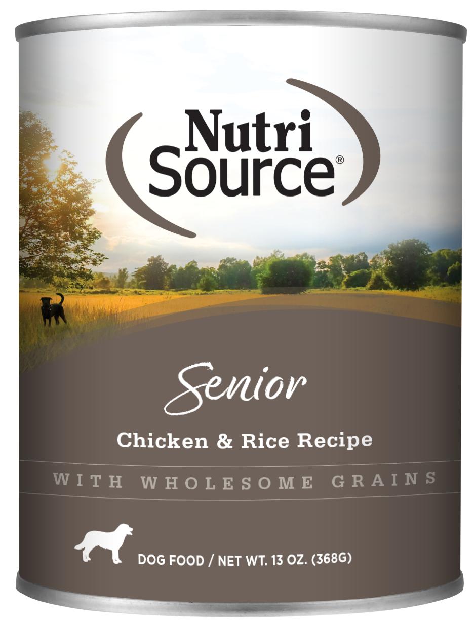 NutriSource Senior Recipe Chicken & Rice Canned Dog Food, 13-oz (Size: 13-oz)