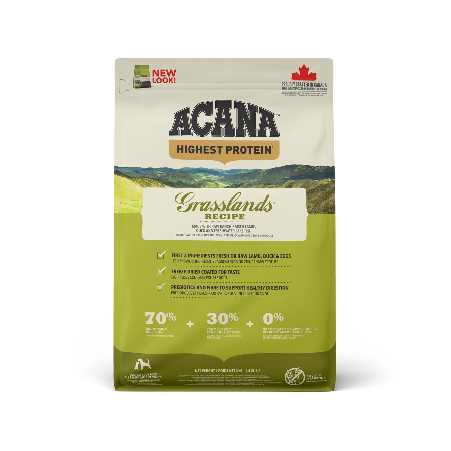 ACANA Highest Protein Grasslands Dry Dog Food, 2-kg (Size: 2-kg)