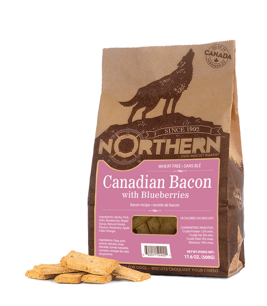 Northern Biscuit Canadian Bacon with Blueberries Dog Treats, 500-gram (Size: 500-gram)