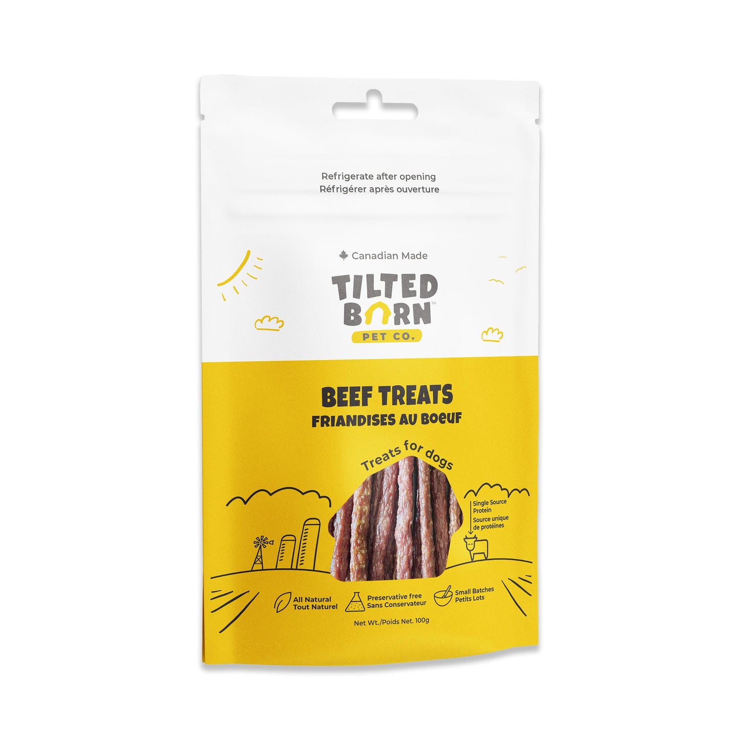 Tilted Barn Pet Co. Beef Dog Treats, 100-gram (Size: 100-gram)