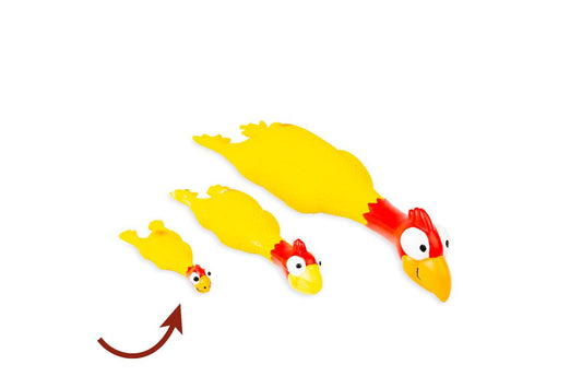 Bud'z Latex Chicken Squeaker Dog Toy, Yellow, 14-cm (Size: 14-cm)