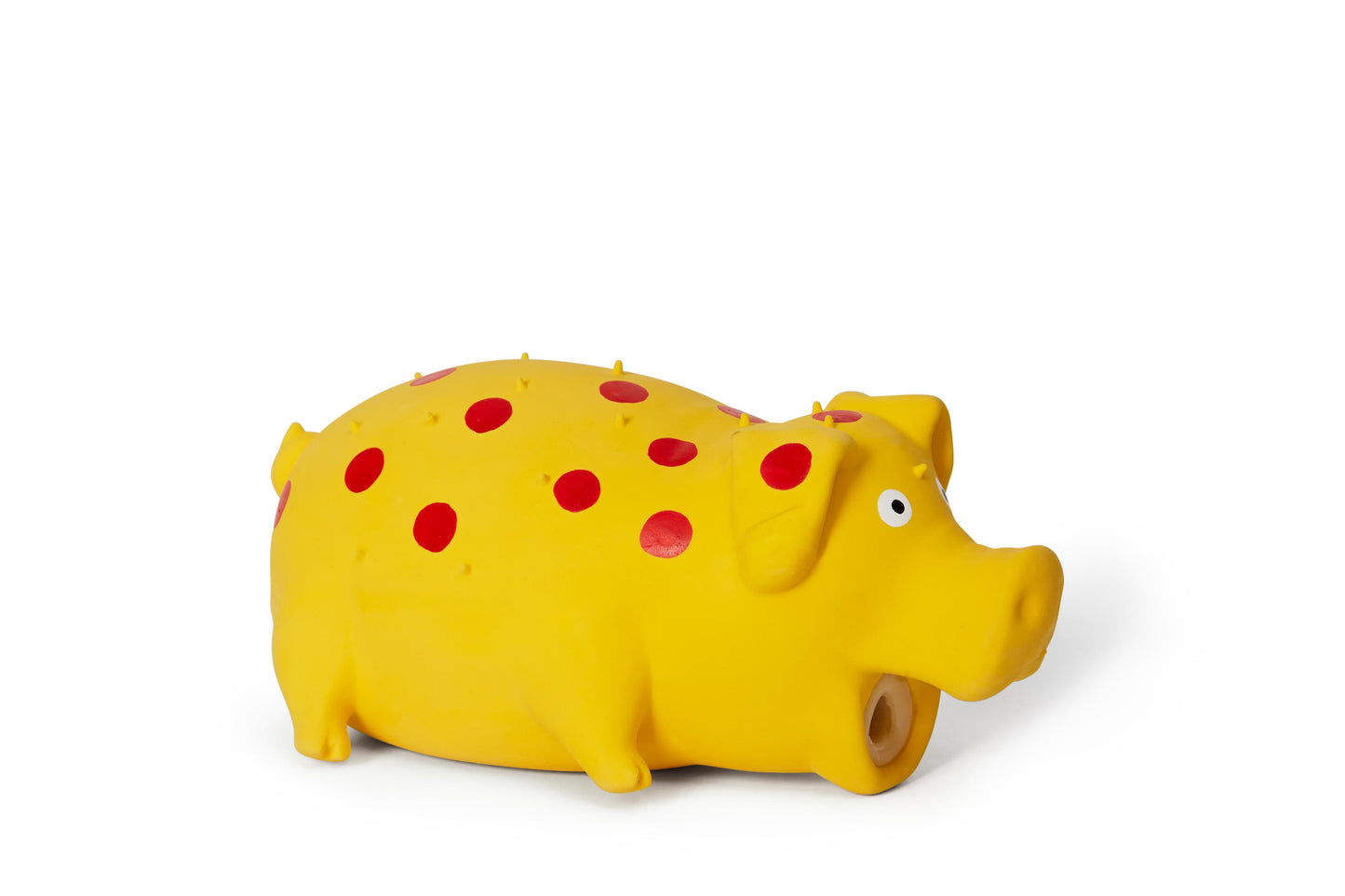 Bud'z Latex Spotted Pig Squeaker Dog Toy, Yellow, 21-cm (Size: 21-cm)