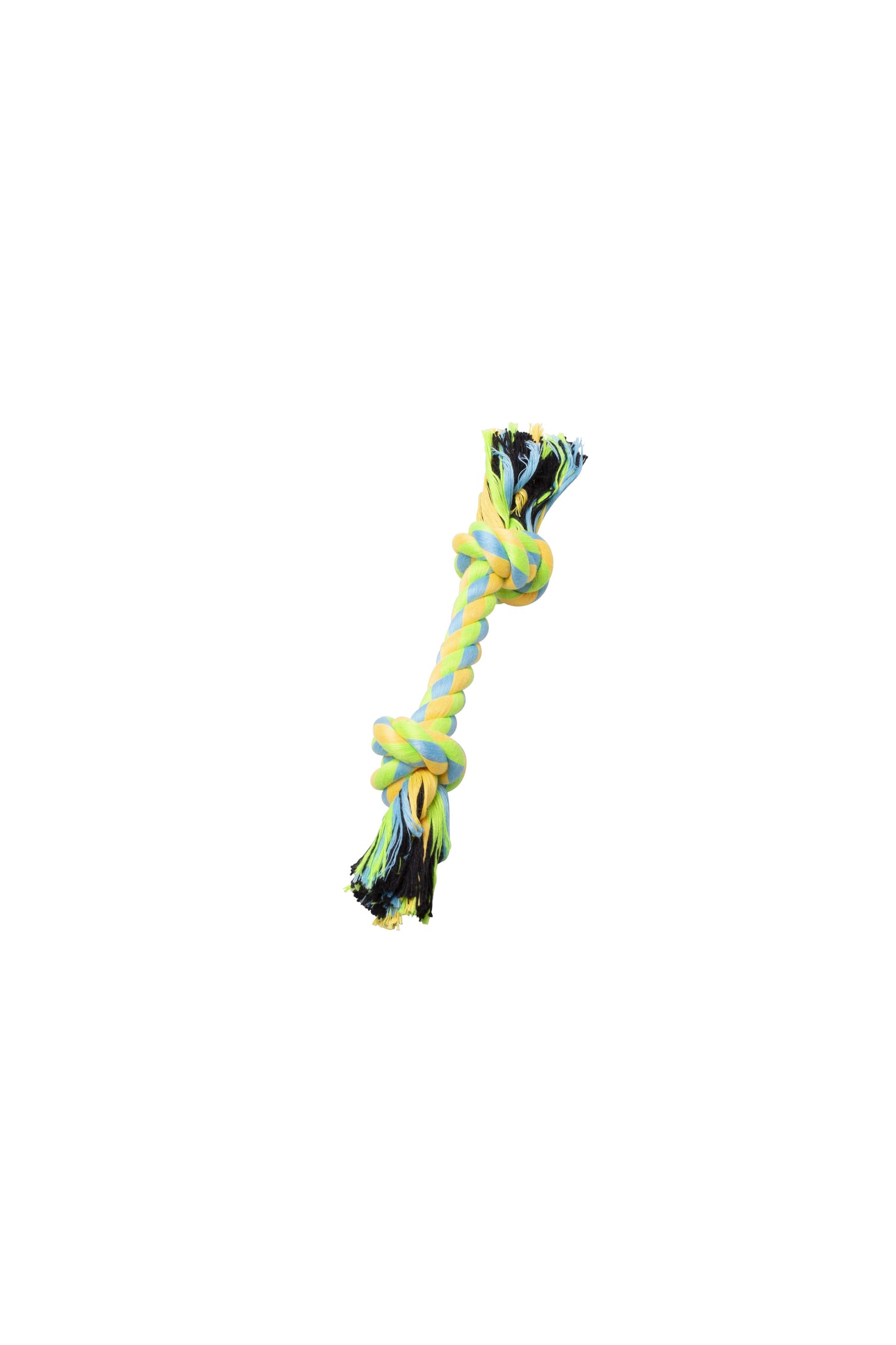 Bud'z Rope with 2 Knots Dog Toy, Green/Yellow, 22-cm (Size: 22-cm)