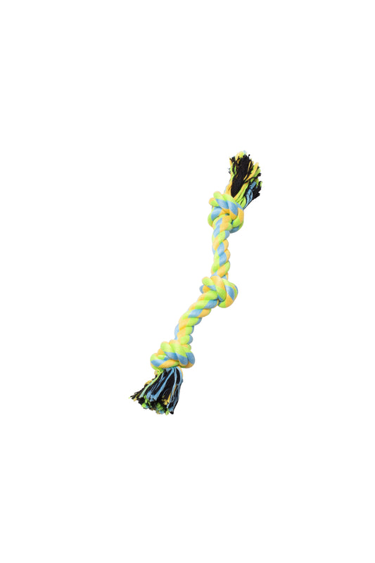 Bud'z Rope with 2 Knots Dog Toy, Green/Yellow, 31-cm (Size: 31-cm)