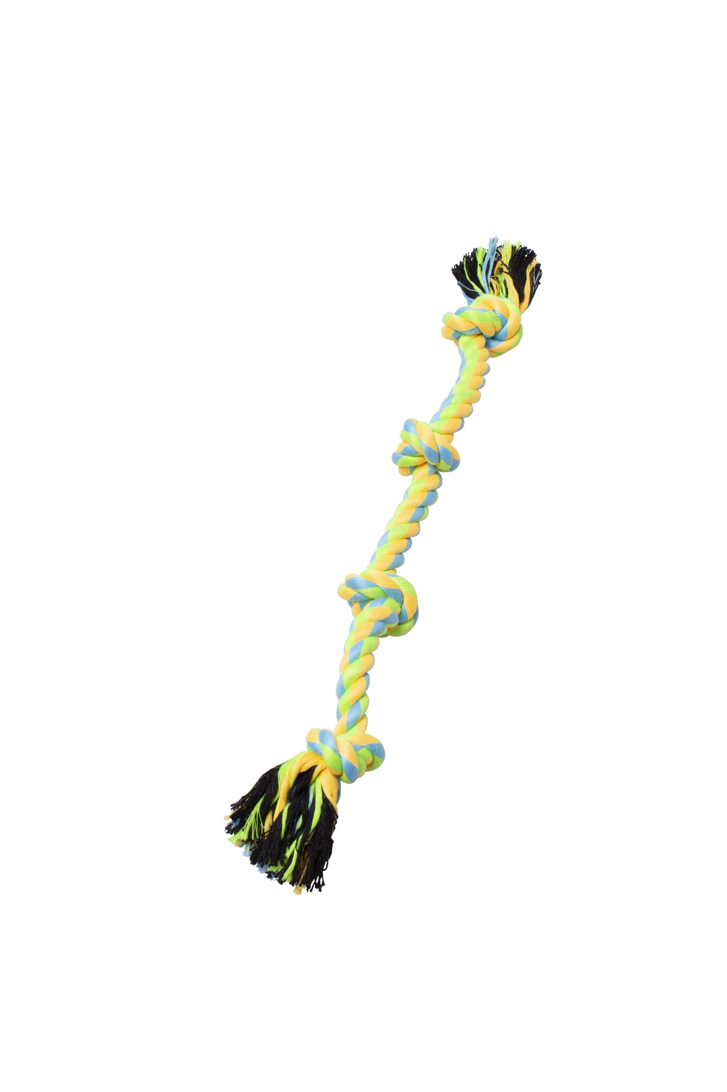 Bud'z Rope with 2 Knots Dog Toy, Green/Yellow, 40-cm (Size: 40-cm)
