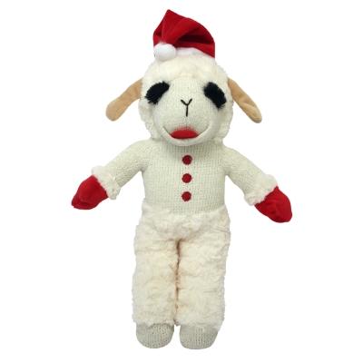 Multipet Standing Lamb Chop with Santa Hat Dog Toy, 13-in (Size: 13-in)