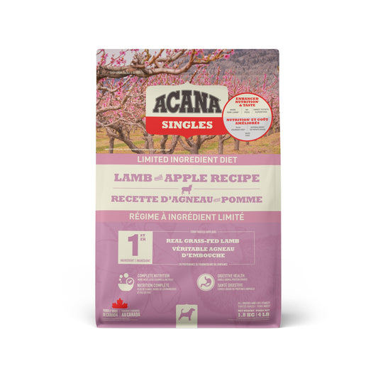 ACANA Singles Limited Ingredient Diet Lamb & Apple Recipe Dry Dog Food, 1.8-kg (Size: 1.8-kg)