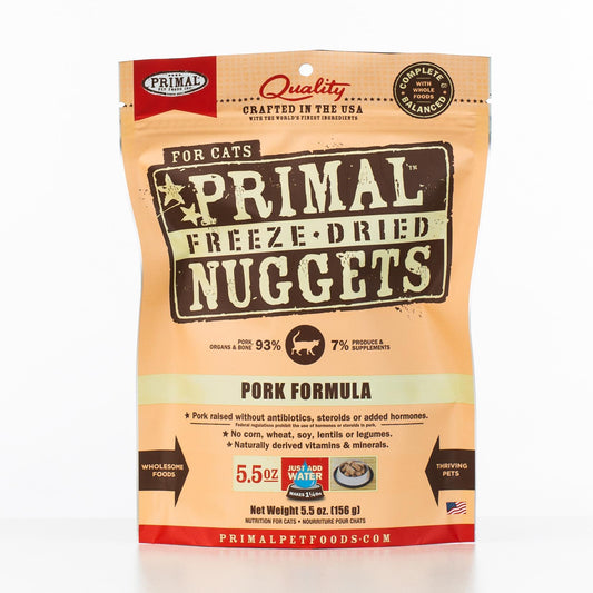 Primal Raw Freeze-Dried Nuggets Pork Formula Cat Food, 5.5-oz (Size: 5.5-oz)