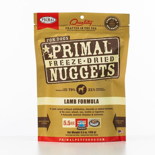 Primal Raw Freeze-Dried Nuggets Lamb Formula Dog Food, 5.5-oz (Size: 5.5-oz)