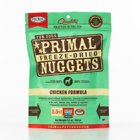 Primal Raw Freeze-Dried Nuggets Chicken Formula Dog Food, 5.5-oz (Size: 5.5-oz)