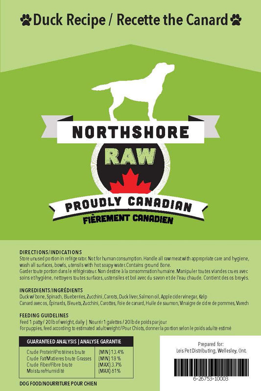 Northshore RAW Duck Patties Frozen Dog Food, 3.6-kg (Size: 3.6-kg)