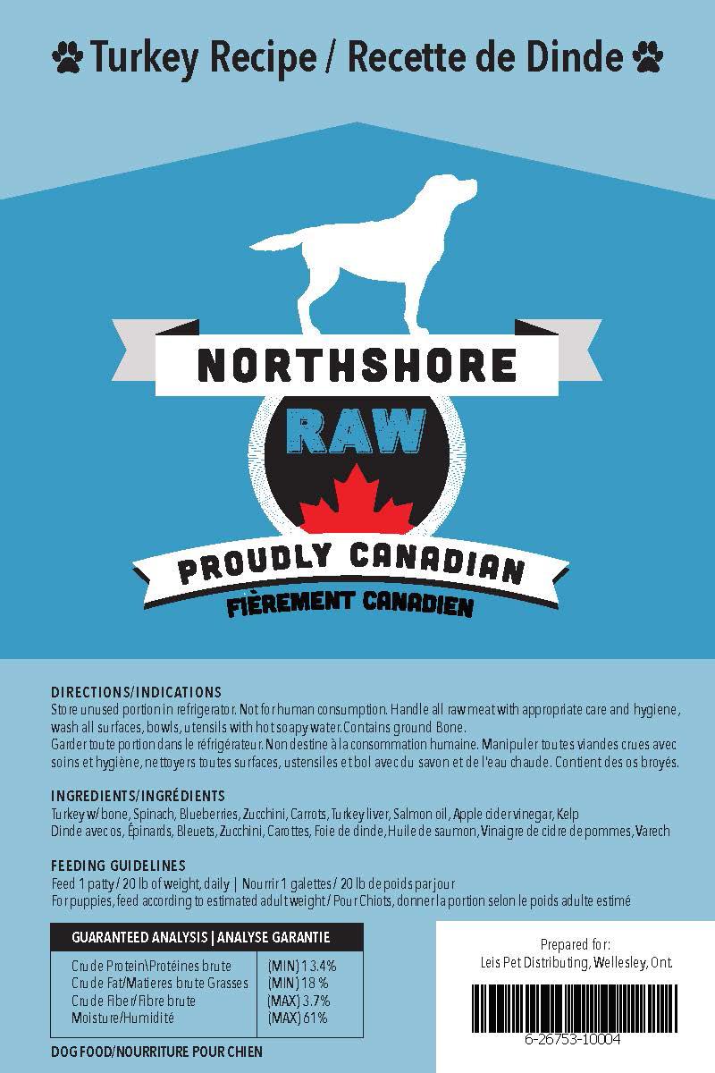 Northshore RAW Turkey Patties Frozen Dog Food, 7.2-kg (Size: 7.2-kg)