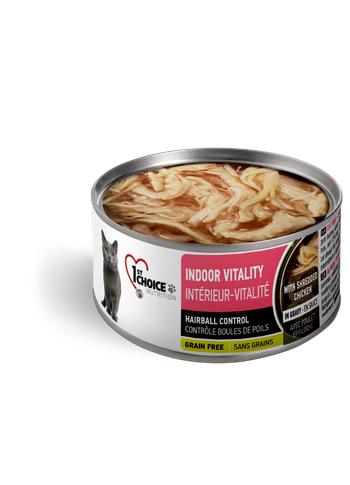 1st Choice Nutrition Indoor Vitality Shredded Chicken Wet Cat Food, 3-oz (Size: 3-oz)