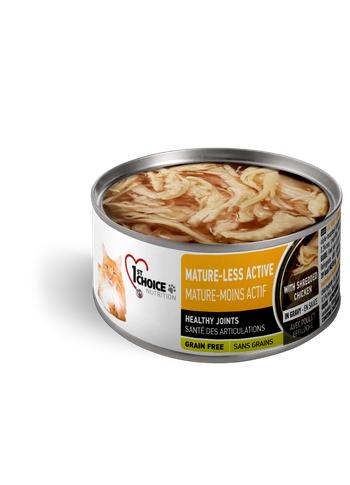 1st Choice Nutrition Mature-Less Active Shredded Chicken Senior Wet Cat Food, 3-oz (Size: 3-oz)