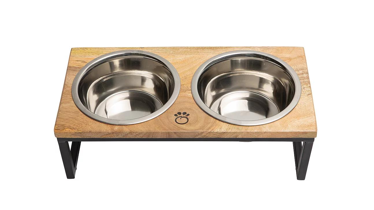 GF Pet Wood & Metal Dog Feeder, Medium (Size: Medium)