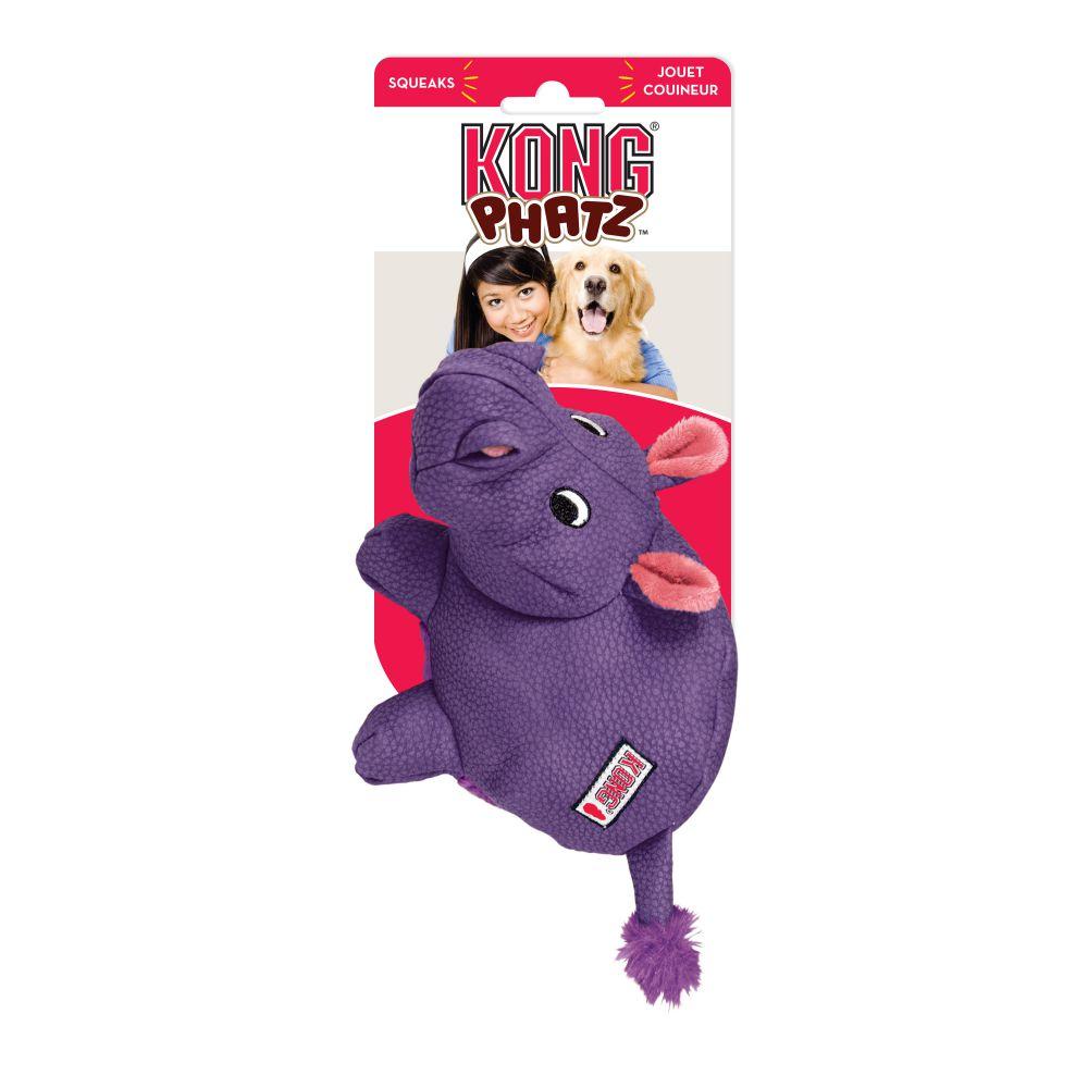 KONG Phatz Hippo Dog Toy, X-Small (Size: X-Small)