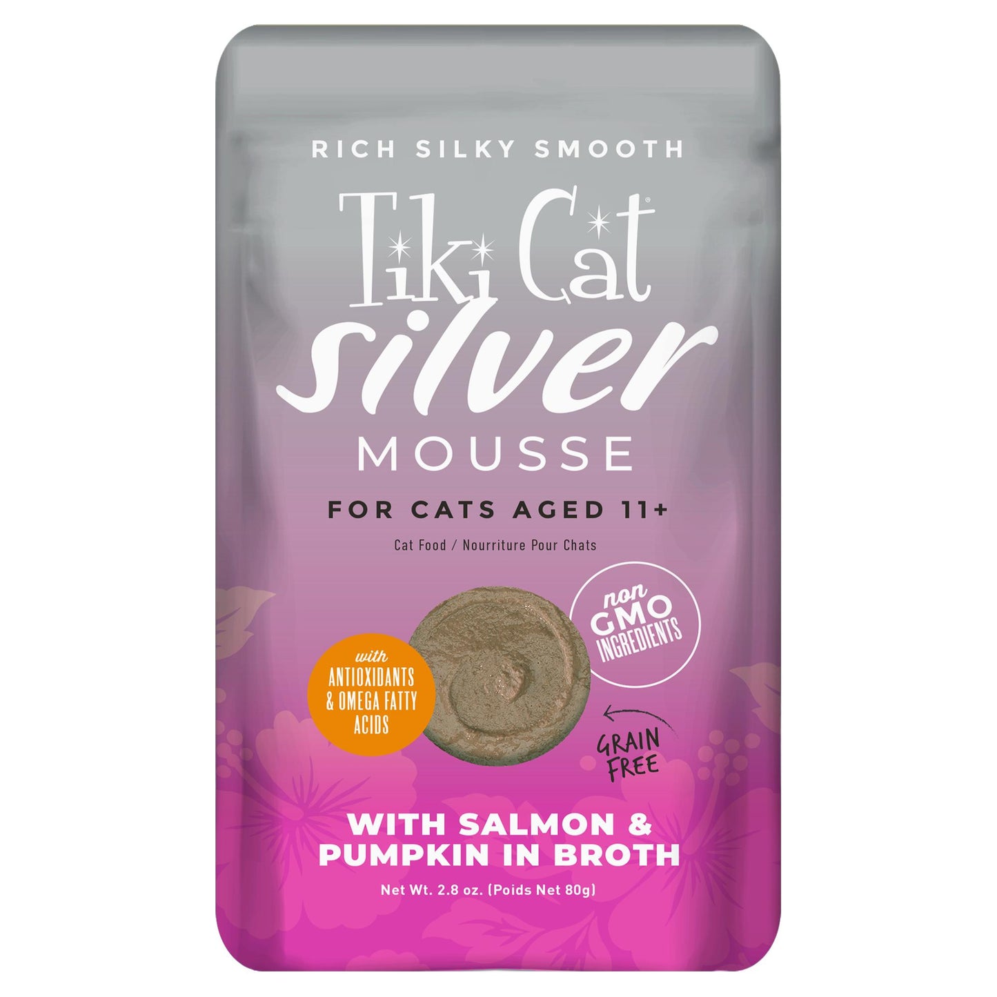 Tiki Cat Velvet Mousse Senior Salmon & Pumpkin Wet Cat Food, 2.8-oz (Size: 2.8-oz)