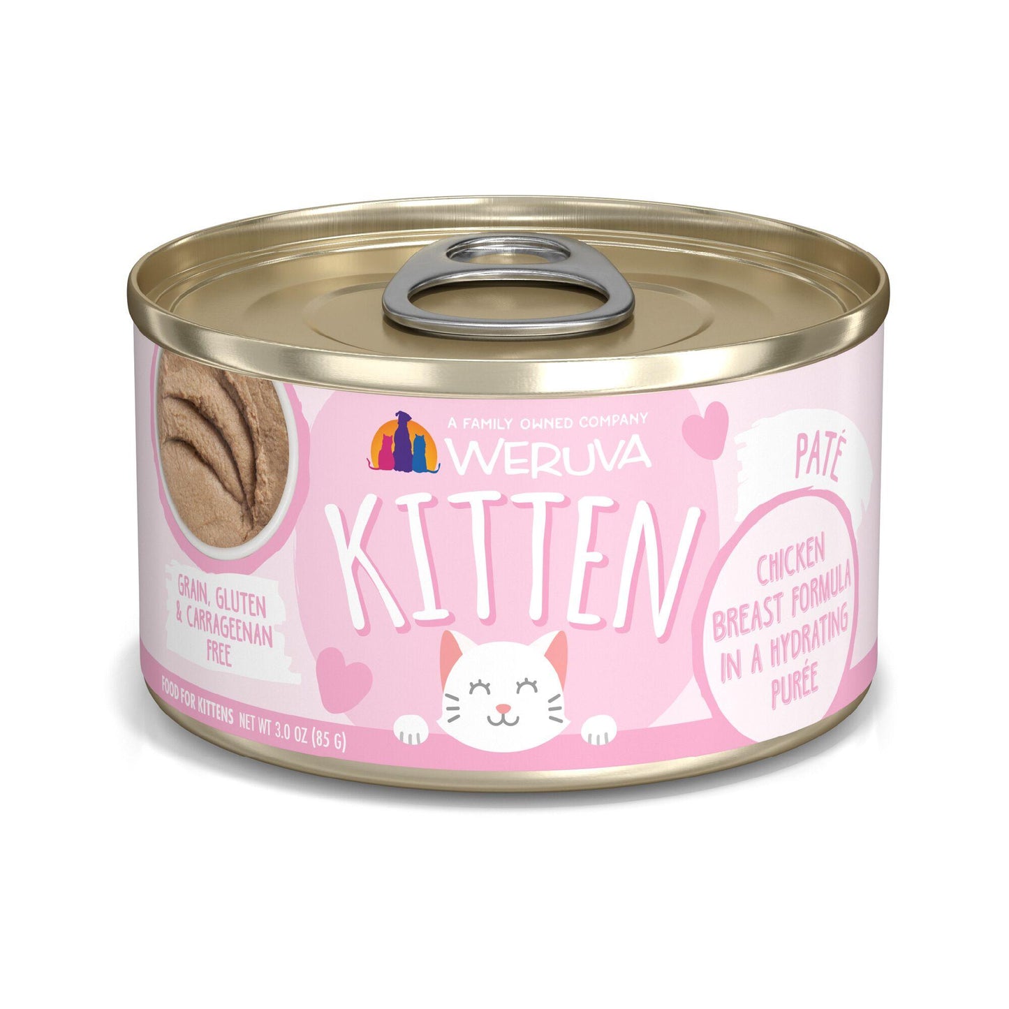 Weruva Kitten Chicken Breast Formula in a Hydrating Puree Wet Cat Food Can, 3-oz (Size: 3-oz)