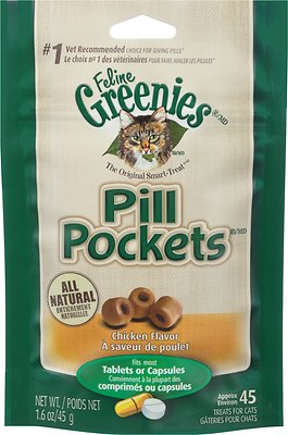 Feline Greenies Pill Pockets Chicken Flavor Cat Treats, 45-count (Size: 45-count)