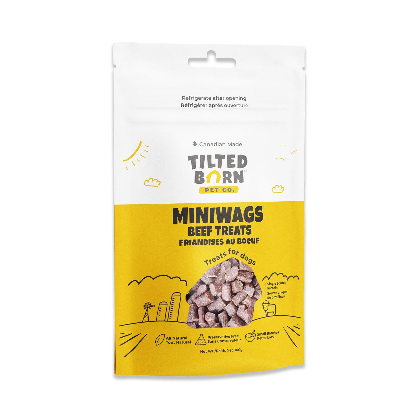 Tilted Barn Pet Co. Miniwags Beef Dog Treats, 100-gram (Size: 100-gram)