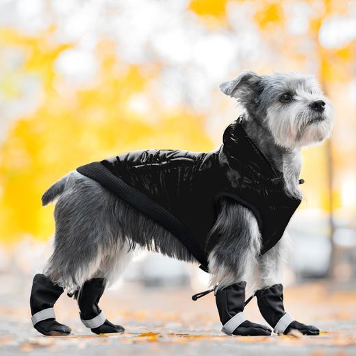 Canada Pooch Soft Shield Reflective Dog Boots, Black, 4 (Size: 4)