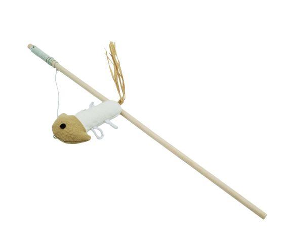 Bud'z Swing Stick Jelly Fish Cat Toy, Beige, 49-in (Size: 49-in)