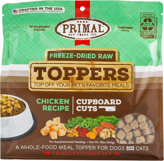 Primal Toppers Chicken Freeze-Dried Raw Dog & Cat Food Topper, 18-oz (Size: 18-oz)