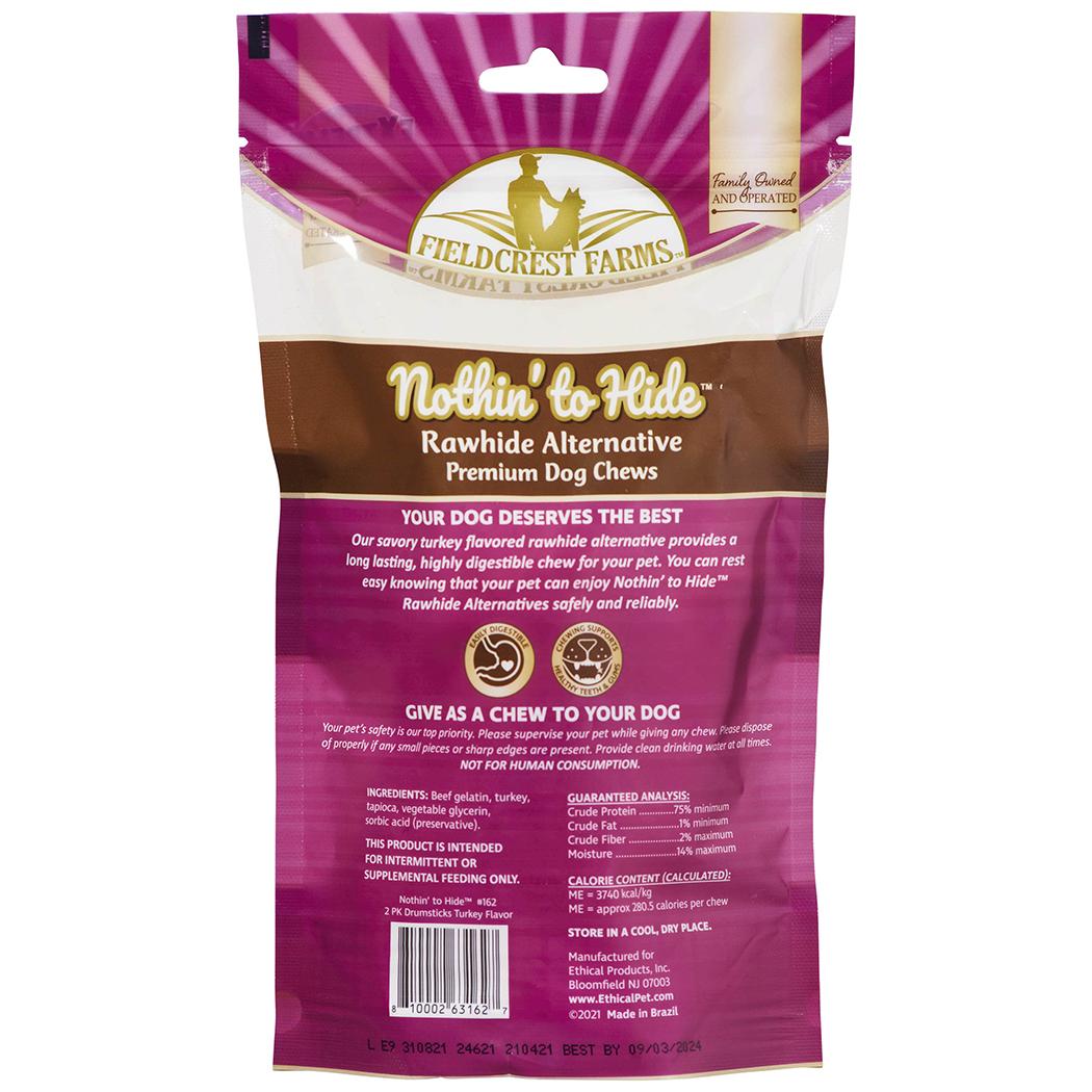 Fieldcrest Farms Nothin' to Hide Drumsticks Turkey Pack Dog Treats, 5-in, 2-pk (Size: 5-in, 2-pk)