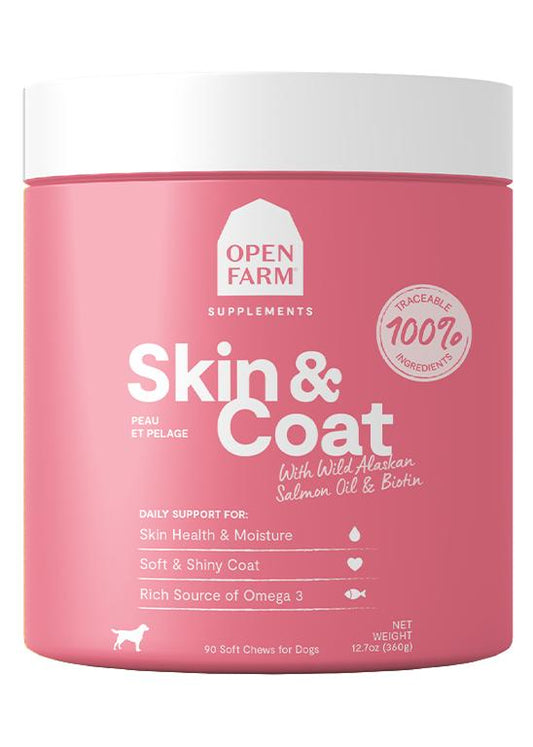 Open Farm Skin & Coat Chews Dog Supplement, 90-count (Size: 90-count)