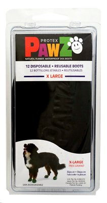 Pawz Waterproof Dog Boots, Black, X-Large (Size: X-Large)