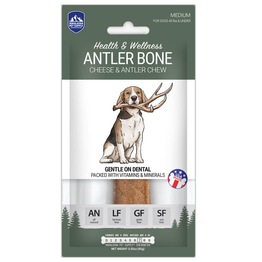 Himalayan Pet Supply Health & Wellness Antler Bone Dog Treats, Medium, 3.25-oz (Size: 3.25-oz)
