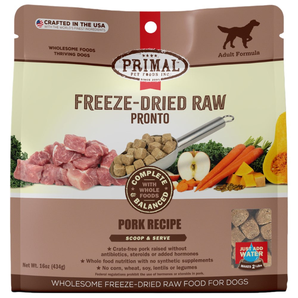 Primal Pronto Raw Freeze-Dried Pork Recipe Dog Food, 25-oz (Size: 25-oz)